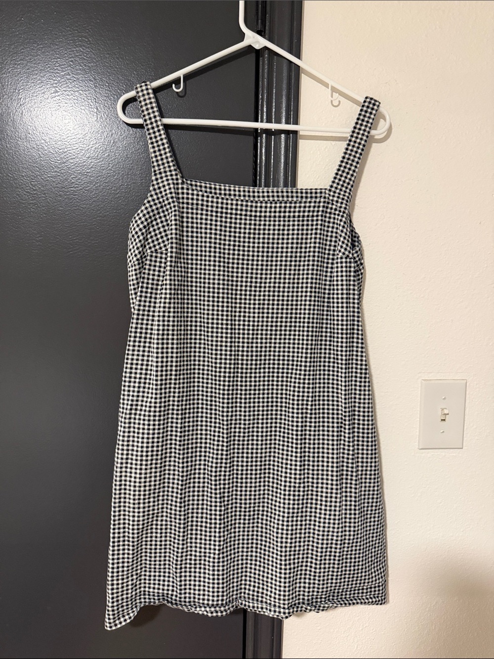 Black & White Gingham Square Neck Sundress